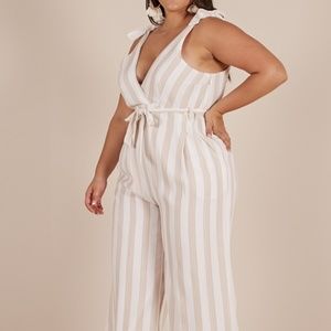 ❌S O L D! ❌Pink and White Jumpsuit